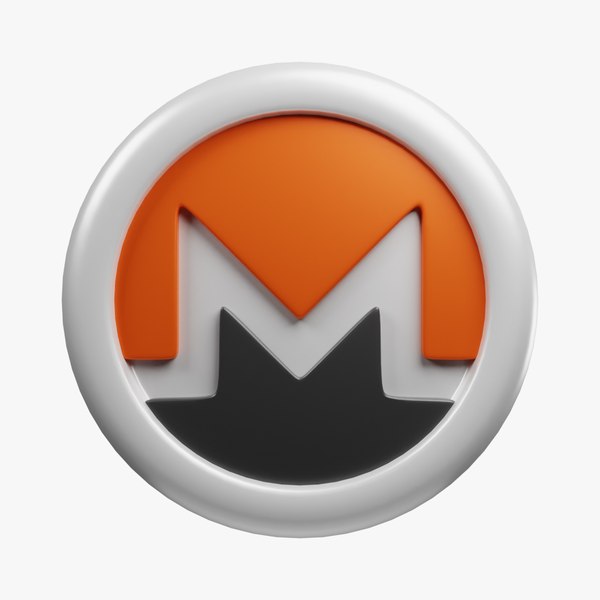 Monero or XMR White Crypto Coin with cartoon style 3D model