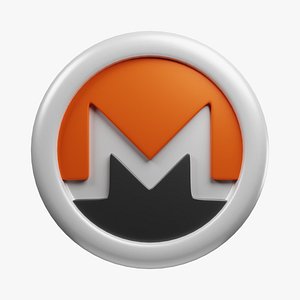 Monero or XMR White Crypto Coin with cartoon style