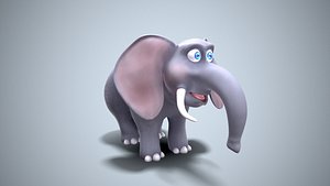 elephant cartoon toon 3D model