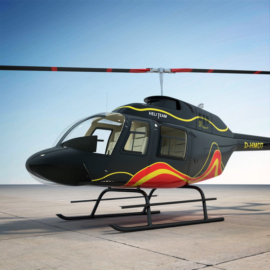 Jet Bell Ranger Helicopter 3d 3ds