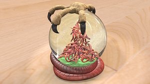 Bird Earthworm Snow Globe