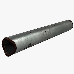 3d broken iron pipe modeled