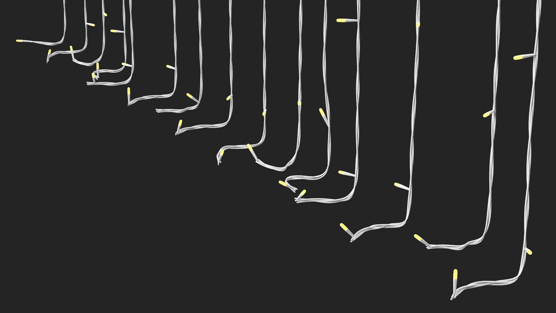 3D Curtain String LED Lights Yellow Model TurboSquid 2118229