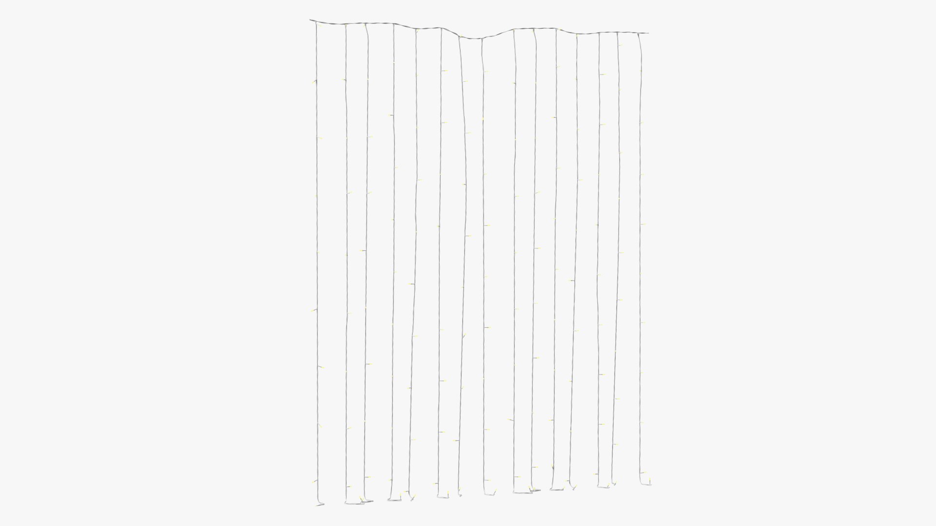 Curtain String LED Lights Yellow 3D model preview