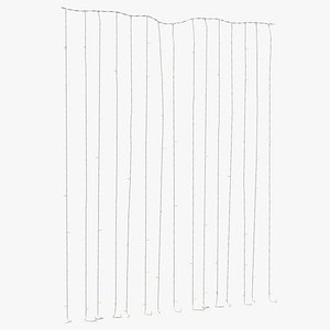 3D Curtain String LED Lights Yellow model