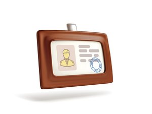 id badge 3d icon