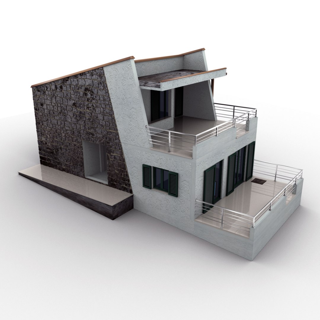 3d Stone House Model