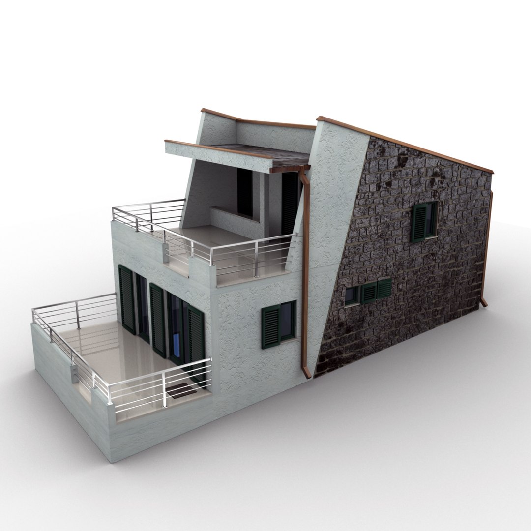 3d Stone House Model