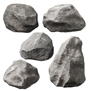 Low Poly Rocks Set 08 3D model