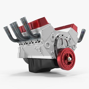 V8 Car Engine 3D Model