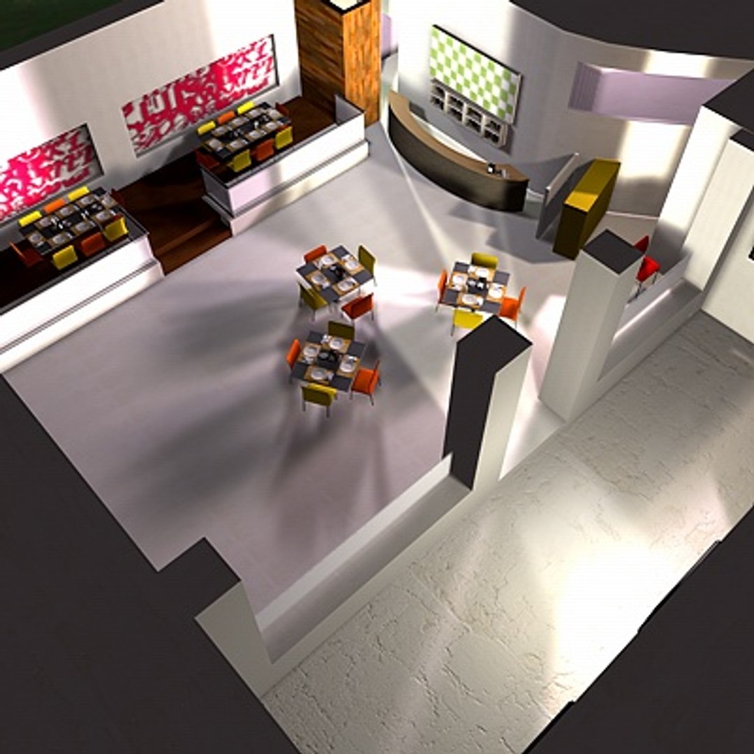 3d Restaurant Bar Model