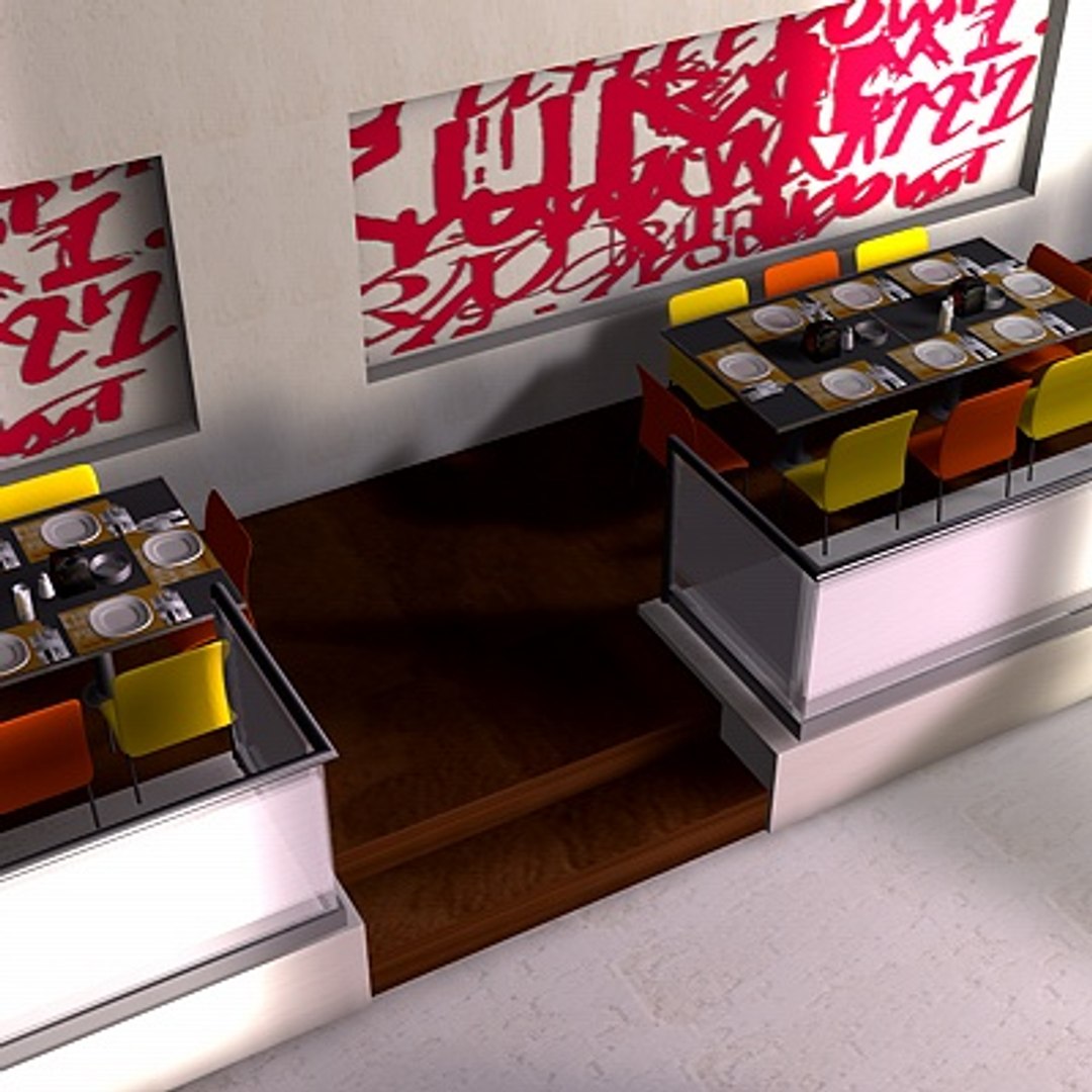 3d Restaurant Bar Model