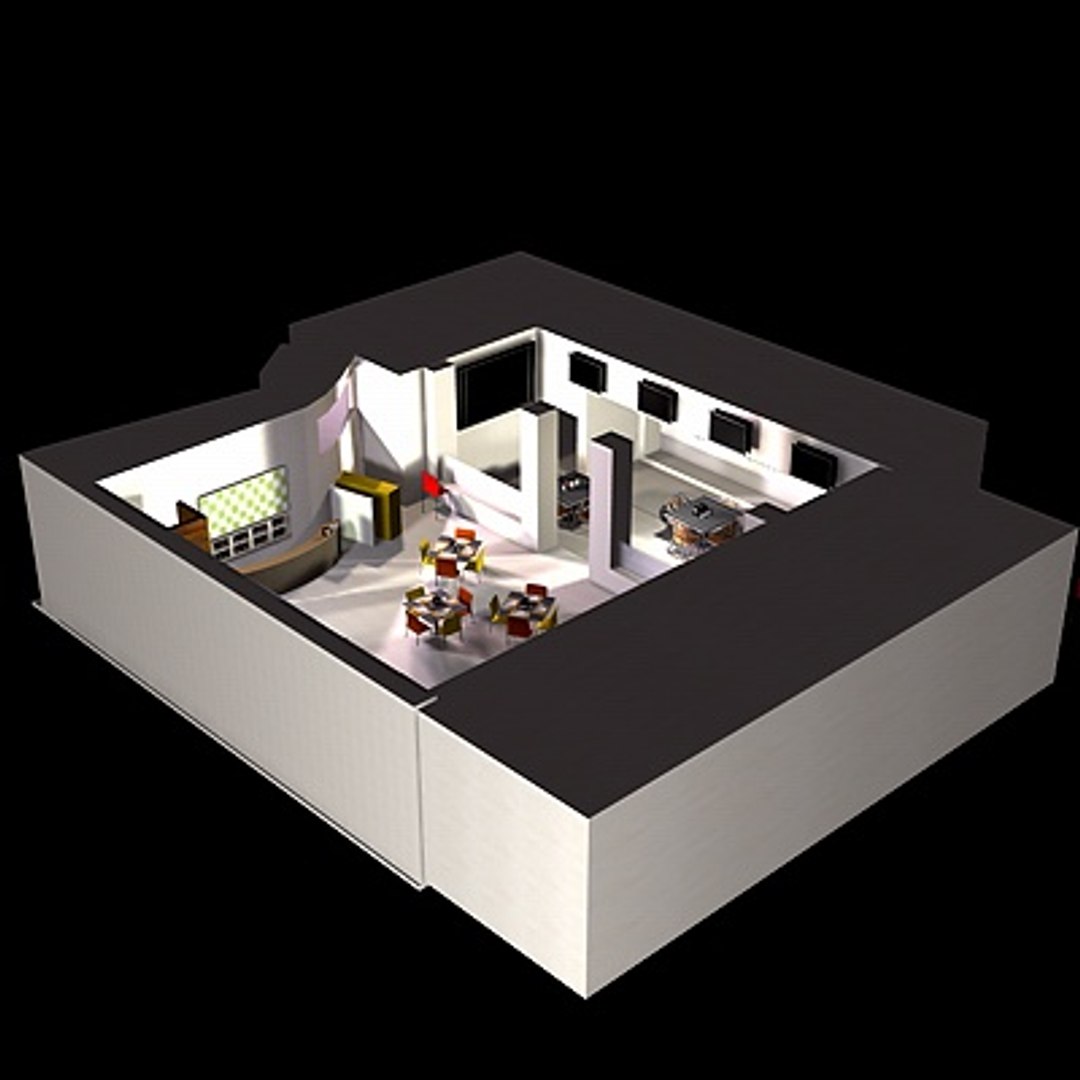 3d Restaurant Bar Model
