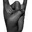 Hard rock hand gesture male