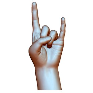 Hard rock hand gesture male