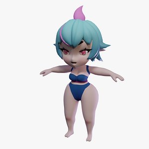 Chibi Char Rigged 3d model