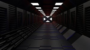 scifi corridor 3D model