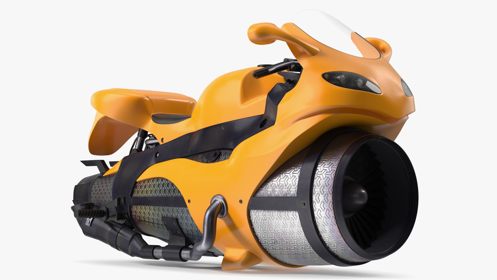 Futuristic Concept Motorcycle Yellow 3D model preview