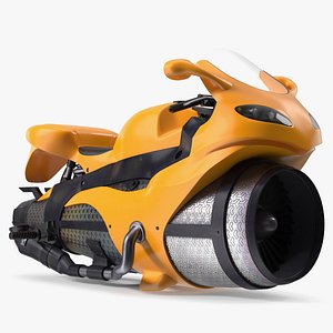 Futuristic Concept Motorcycle Yellow