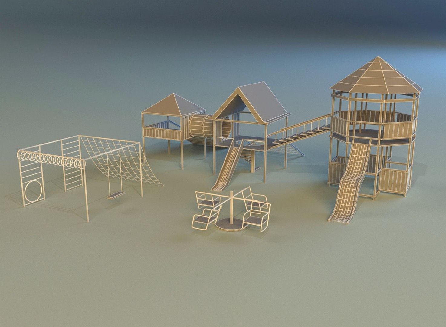 3d playground ground model