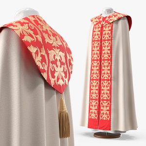Catholic Liturgical Chasuble with Stole White
