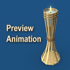 3D Small Tiki Torch Model