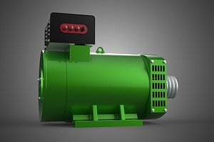 GREEN TURBINE GENERATOR MOTOR ALTERNATOR DYNAMO GENSET PULLEY KW 3D model