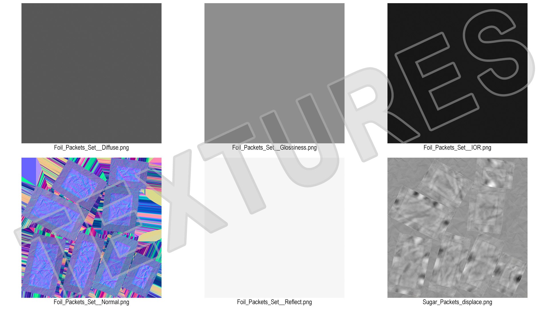 Foil Packets Set 3D model - TurboSquid 1994574