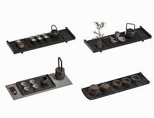 Chinese Tea Set Teapot Teacup Teawar 3D model