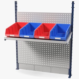 plastic bins kit wall 3D model