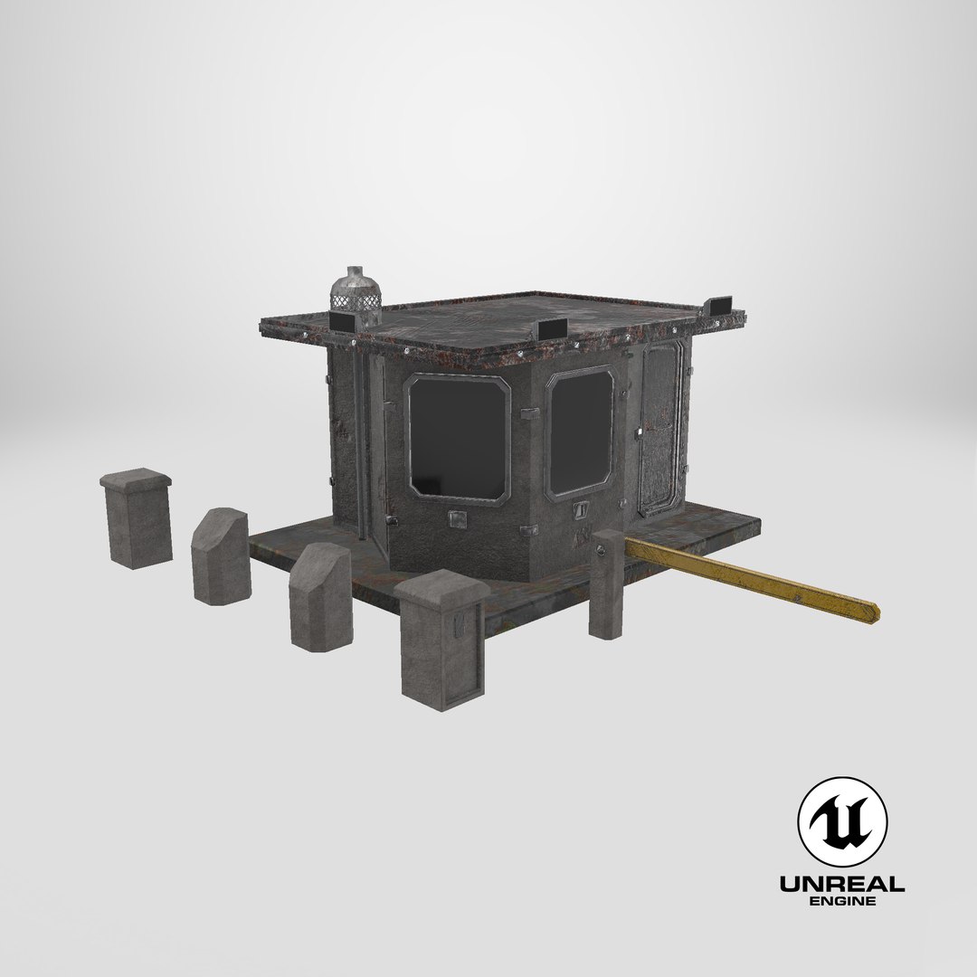 Guard booth 3D model https://p.turbosquid.com/ts-thumb/nN/B2C58Y/MH/stemcell_unreal_render/png/1727223453/1920x1080/fit_q87/a75536fd139ca193e3349d5ca30b0688e6d89a1f/stemcell_unreal_render.jpg