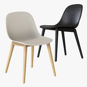 3D muuto fiber chair wood model