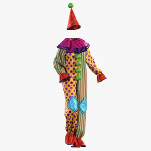 female clown outfit with texture and smart material 3D model