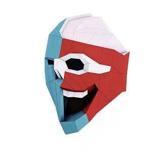 3D model head mask zombie