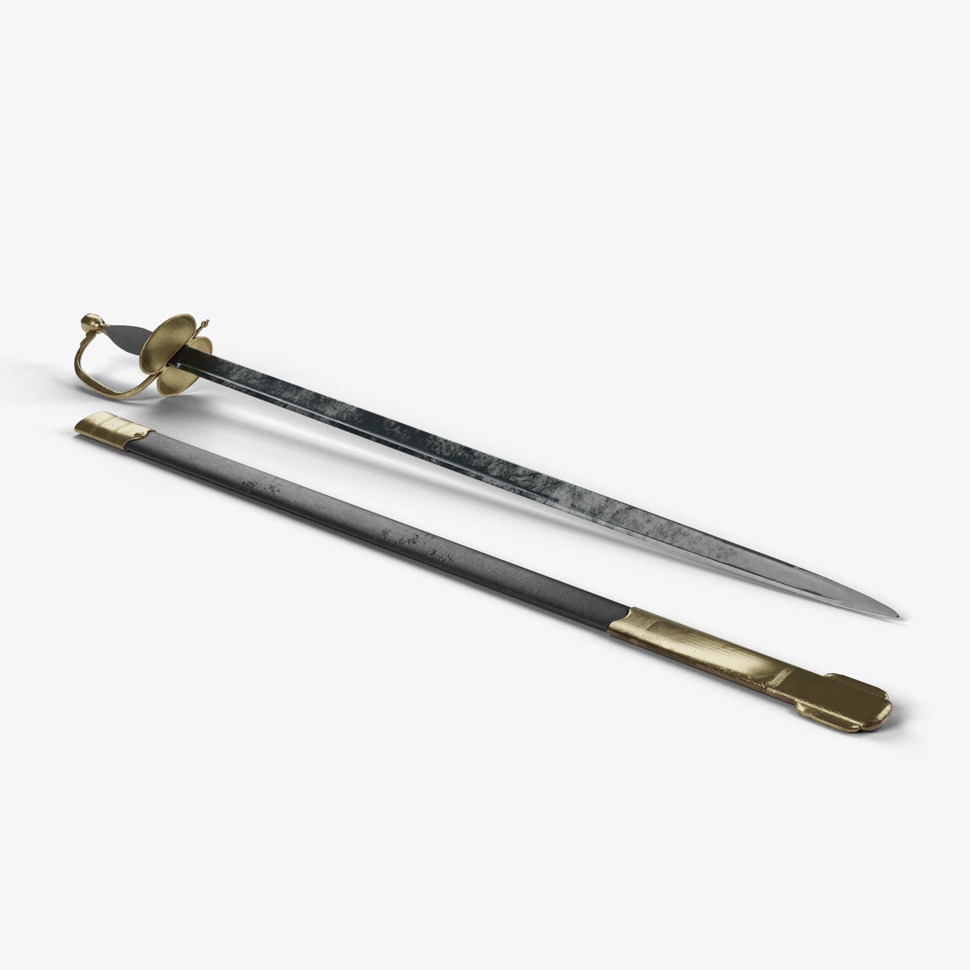 1796 Officer's Spadroon and Scabbard 3D model - TurboSquid 1749754