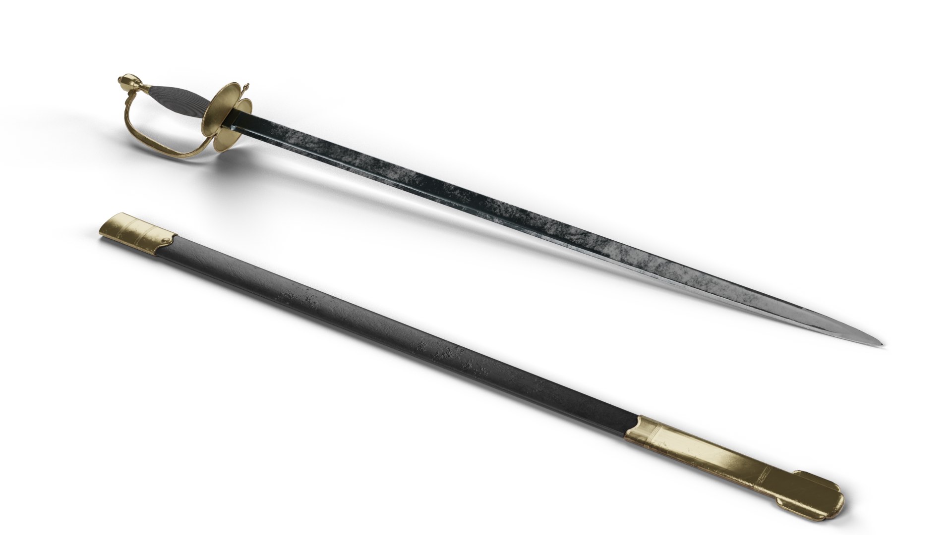 1796 Officer's Spadroon And Scabbard 3D Model - TurboSquid 1749754