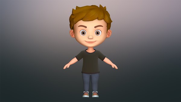 Cartoon boy character model - TurboSquid 1680872