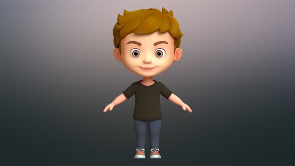 Cartoon boy character model - TurboSquid 1680872