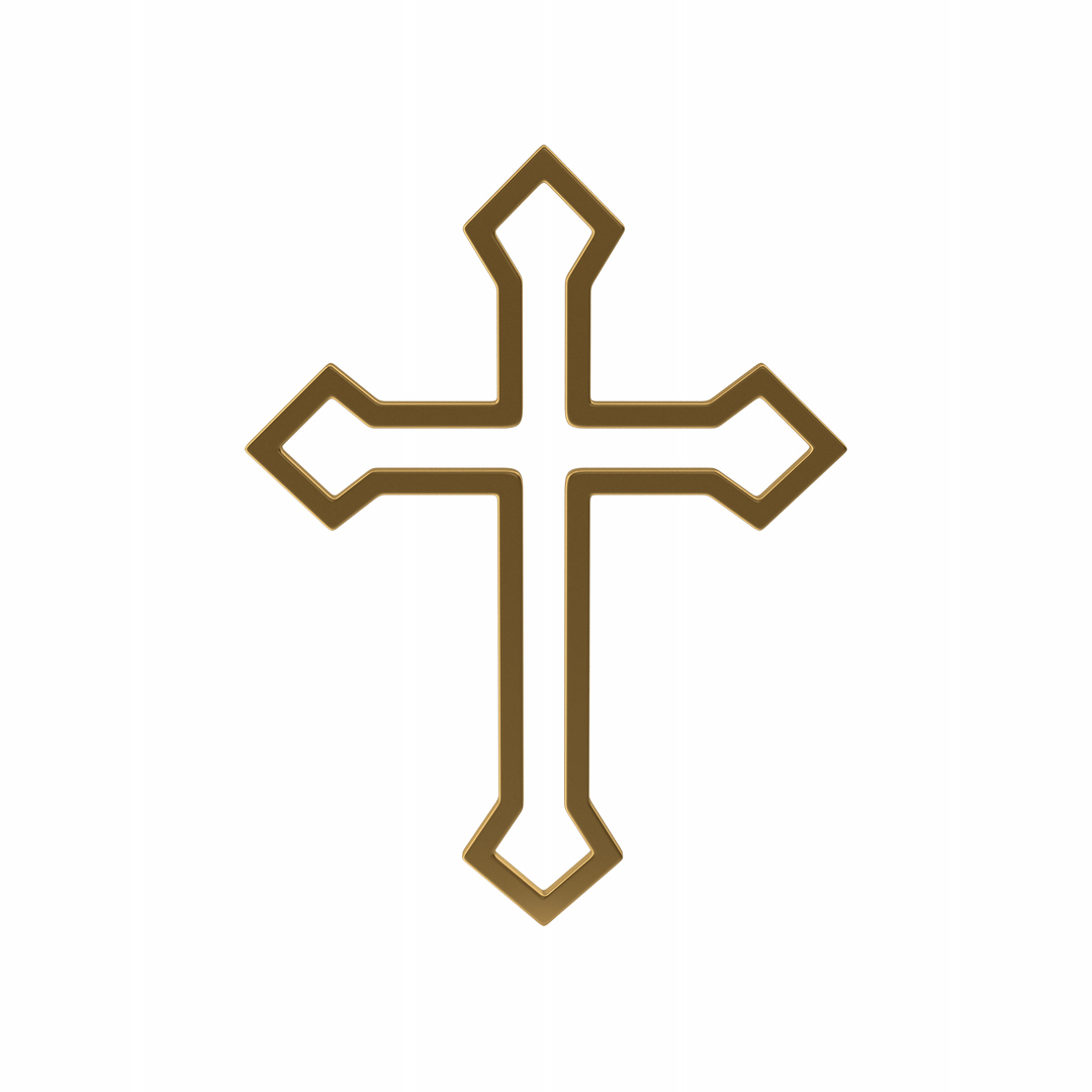 3D Gold Christian Cross Model - TurboSquid 2177281