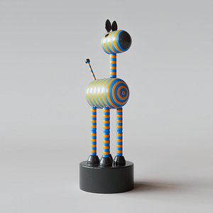 Animated Rigged Zebra Push Puppet