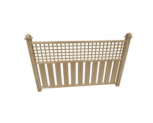 3D model Wooden fence