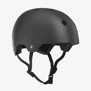 3D model skateboard helmet pure black