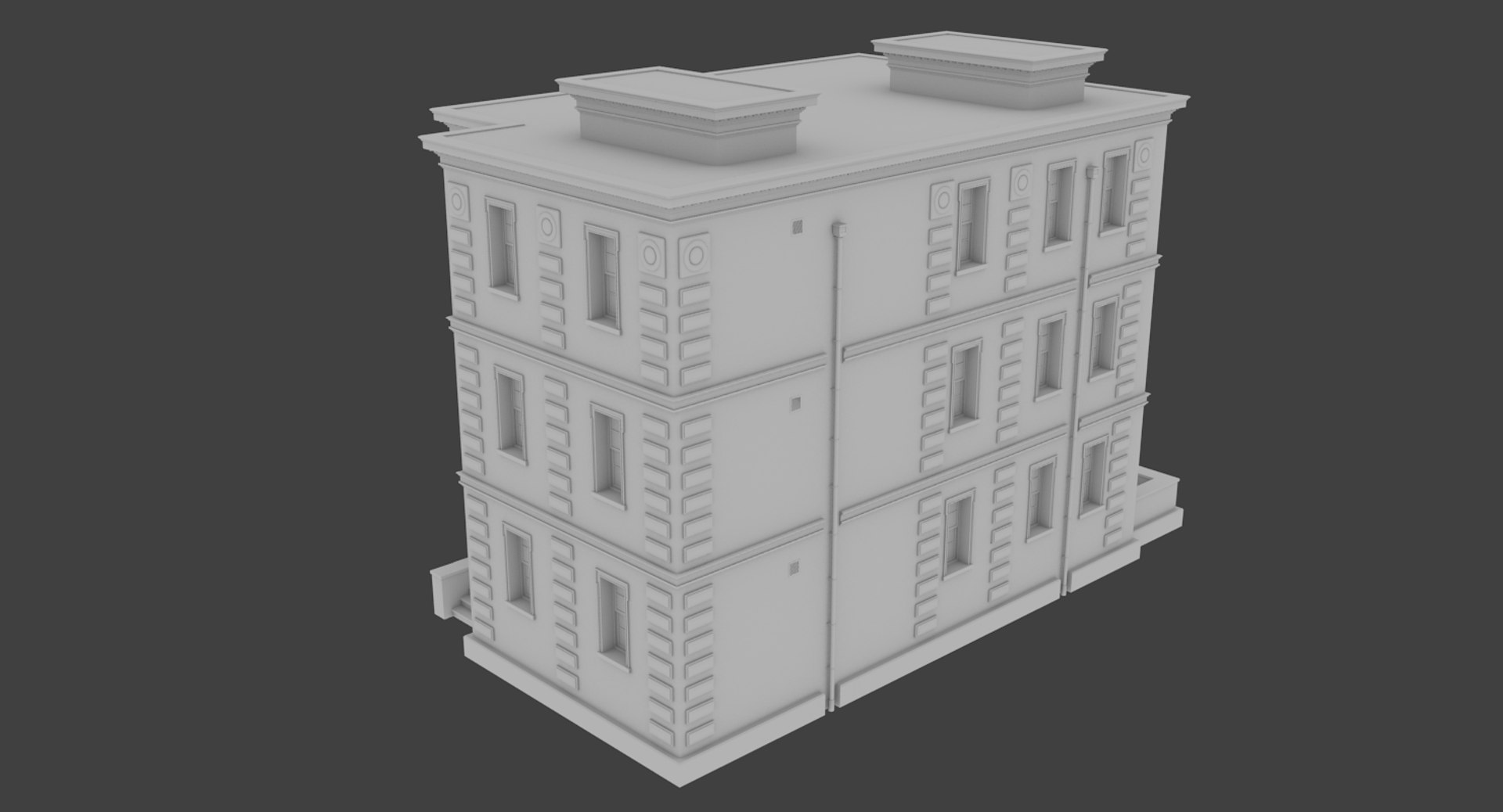 3d Obj Brick Apartment Building Interior Exterior