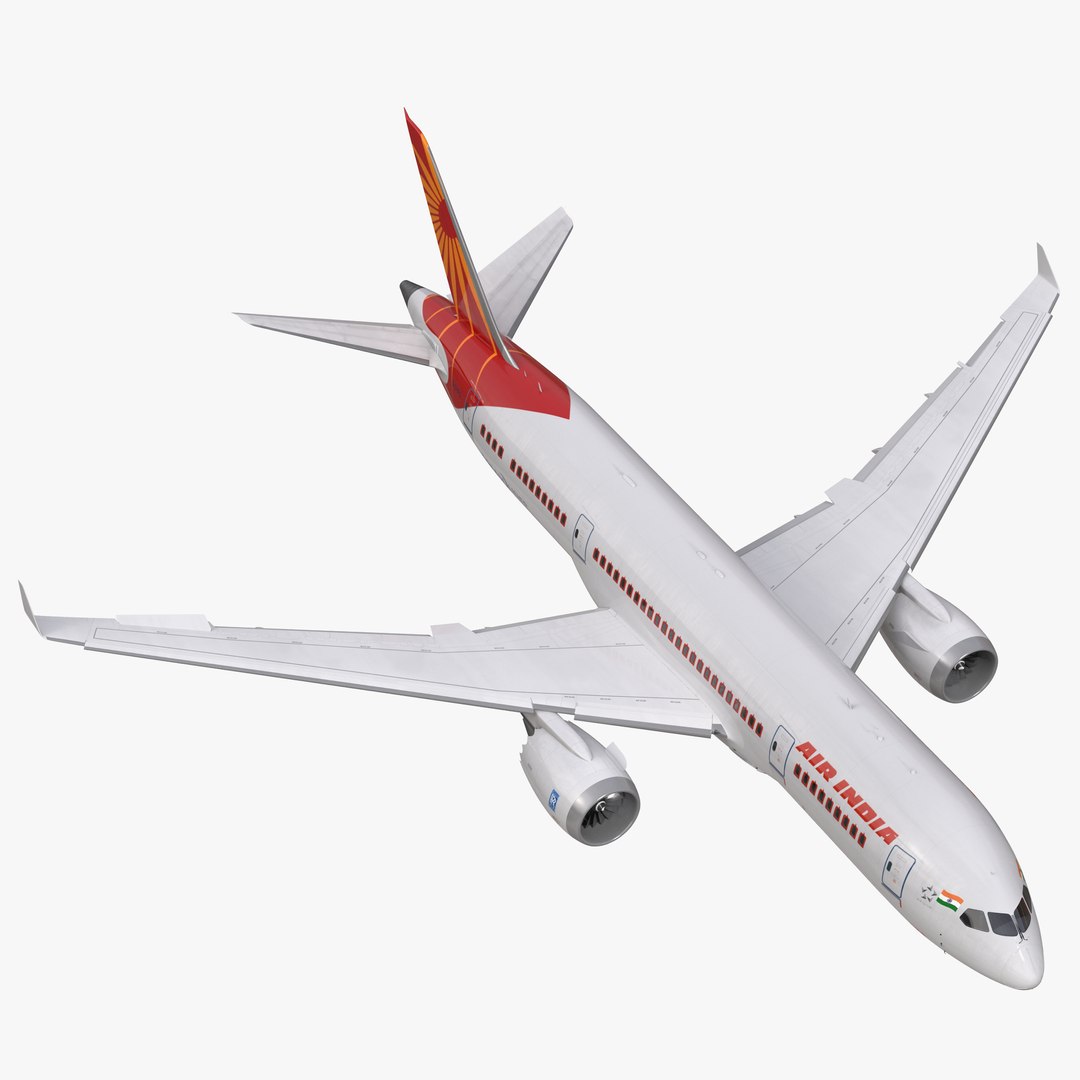 Boeing 787-3 Air India Rigged 3D Model 3D model preview