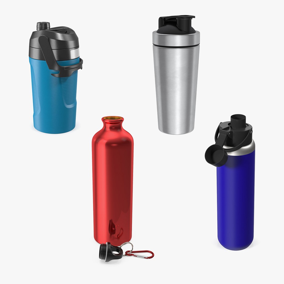 Sport Bottles Collection 4 3D model preview