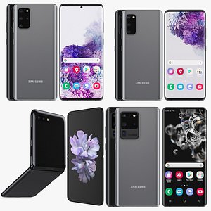 Samsung Galaxy S20 and S20 Plus and S20 5G Ultra and Z Flip cosmic black & gray