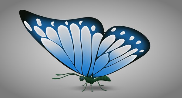 Blue Butterfly 3D, Incl. insect & beautiful - Envato Elements