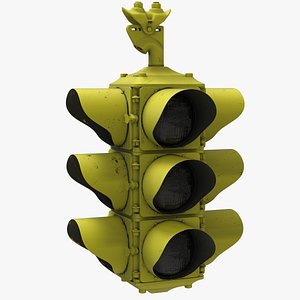 3D Yellow Traffic Lights Signals model