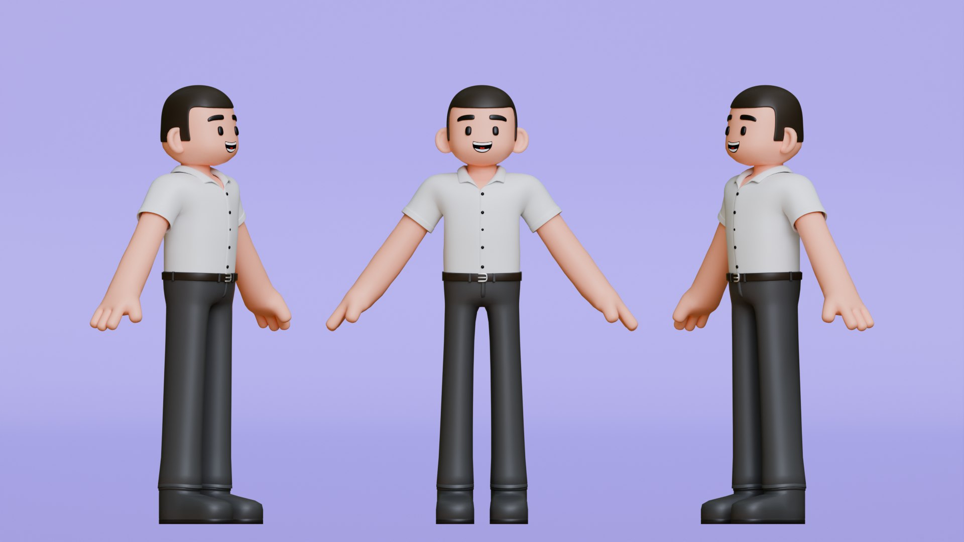 Minimal Simple Man 2 Cartoon Character 3D - TurboSquid 2158215