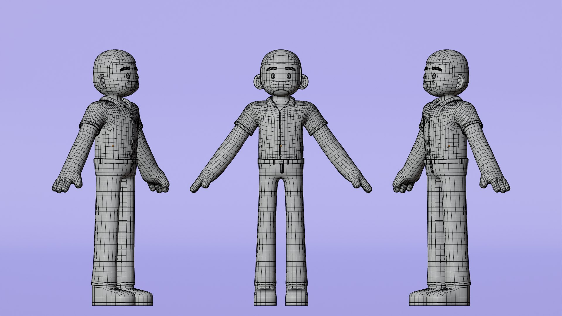Minimal Simple Man 2 Cartoon Character 3D - TurboSquid 2158215